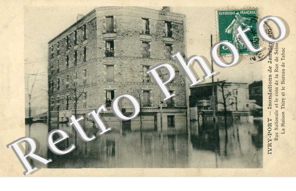 Inondations 1910, Rue Nationale et Rue de la Seine
