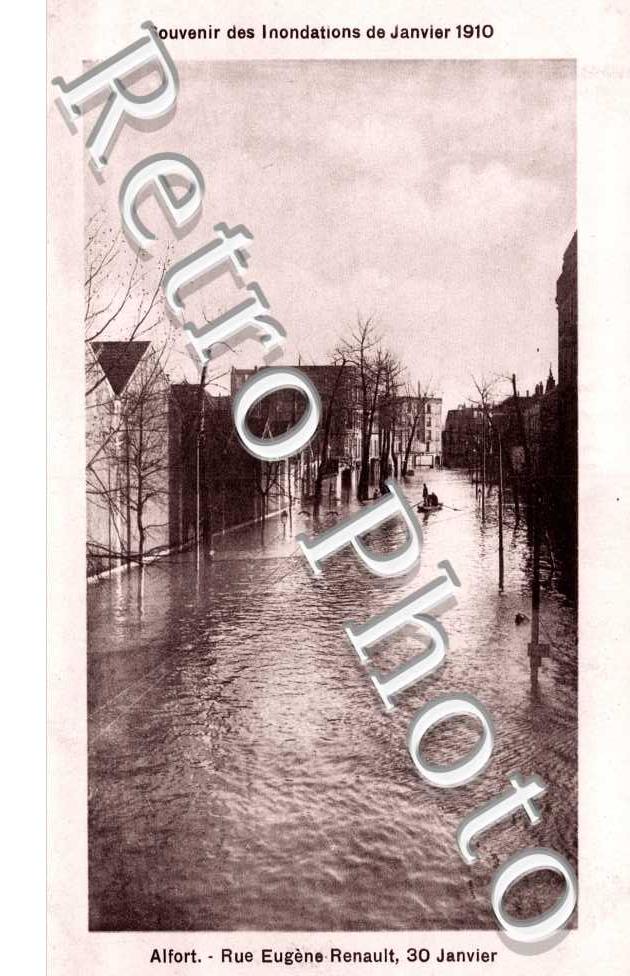 Rue Eugene Renault Crue de la Seine, 1910