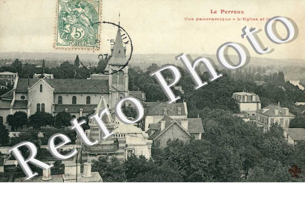 Vue panoramique, l'Eglise et la Marne