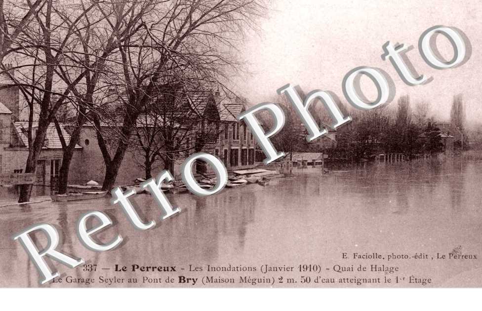 Quai de Halage, Garage Seyler pendant les inondations de 1910