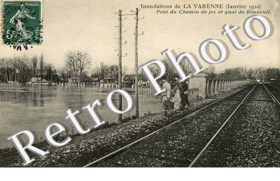 LA VARENNE SAINT HILAIRE  pont de chemin de fer et quai de Bonneuil  