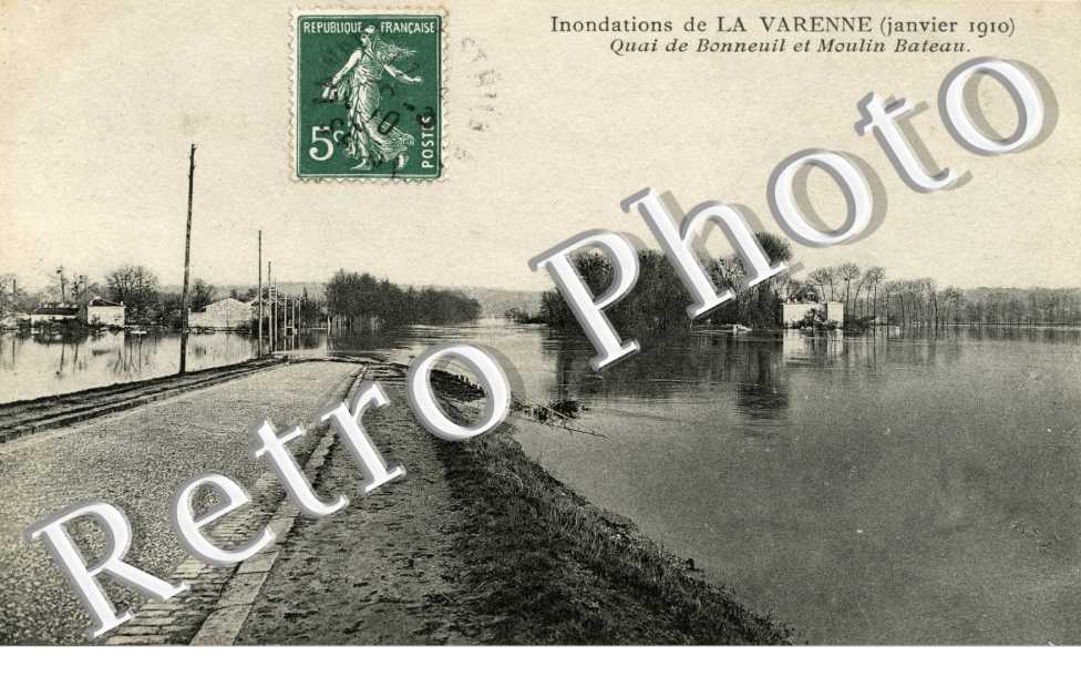 LA VARENNE SAINT HILAIRE  quai de Bonneuil et moulin bateau