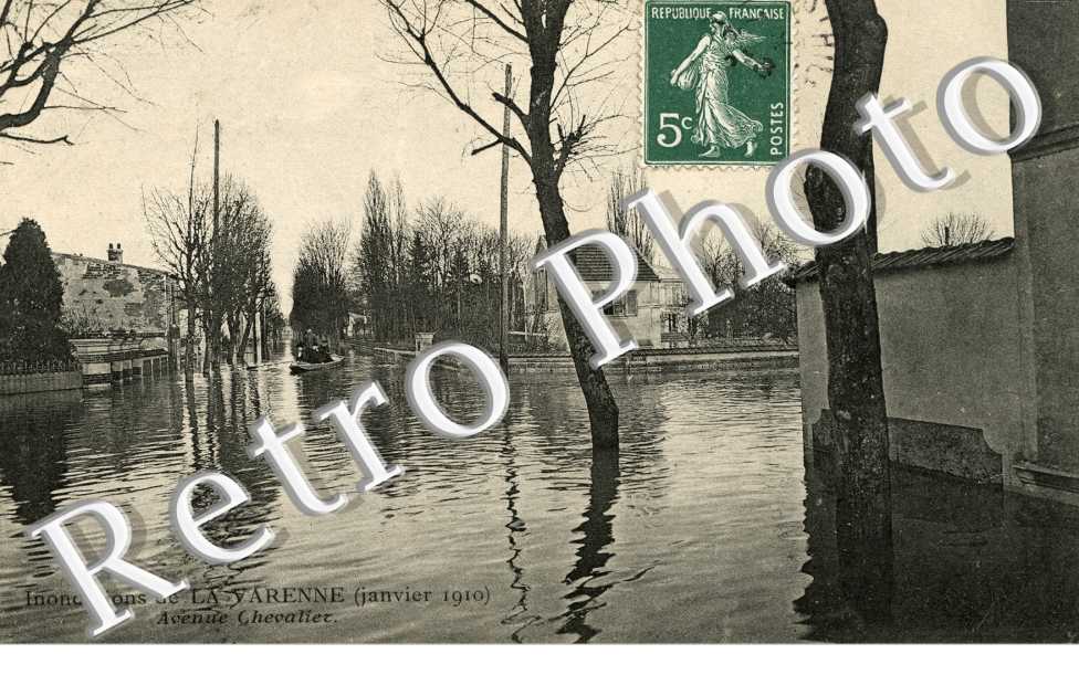 Avenue Chevalier, pendant les inondations de 1910