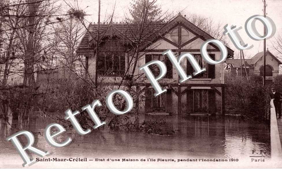 Etat d'une maison de l'Ile Fleurie - Inondations 1910