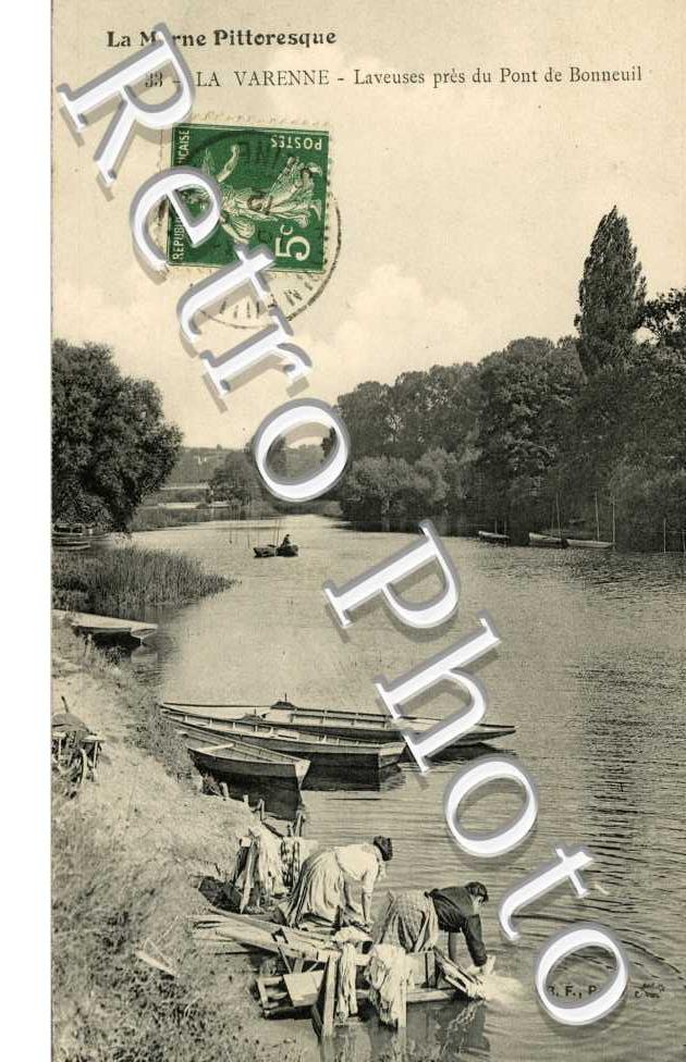 La Varenne. Laveuses près du pont de Bonneuil.