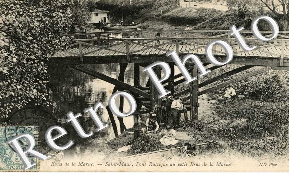Pont rustique au petit bras de la Marne