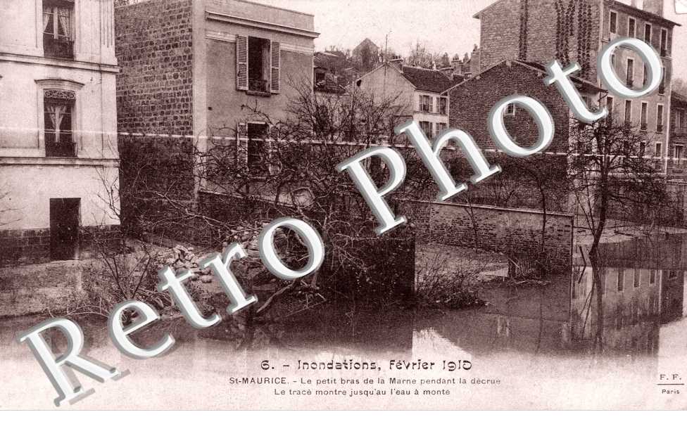 Inondation 1910, Le Bras de la Marne pendant la decrue