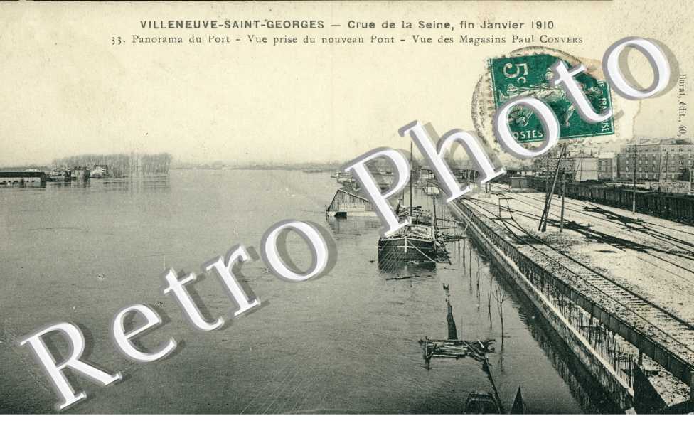 Crue de la Seine 1910, Port et Magsins Paul Convers