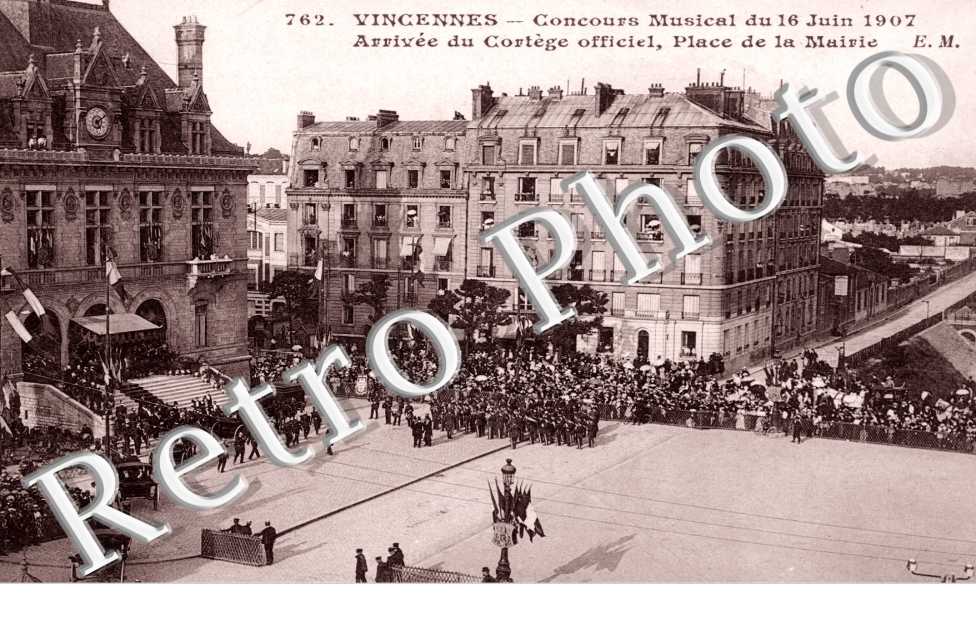 Concours Musical du 16 juin 1907, Arrivee du Cortege officiel, Place de la Mairie