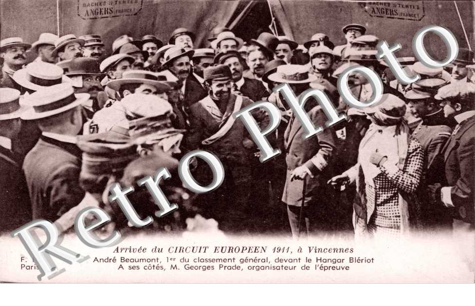 Arrivee du circuit europeen 1911 - Andre Beaumont 1er du classement general (sport)