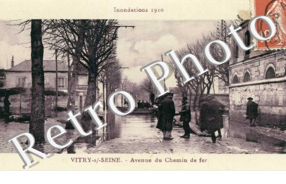 Inondation 1910 - avenue du chemin de fer