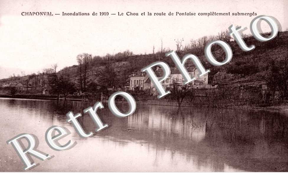 Chaponval, Inondations 1910, le Chou et la route de Pontoise