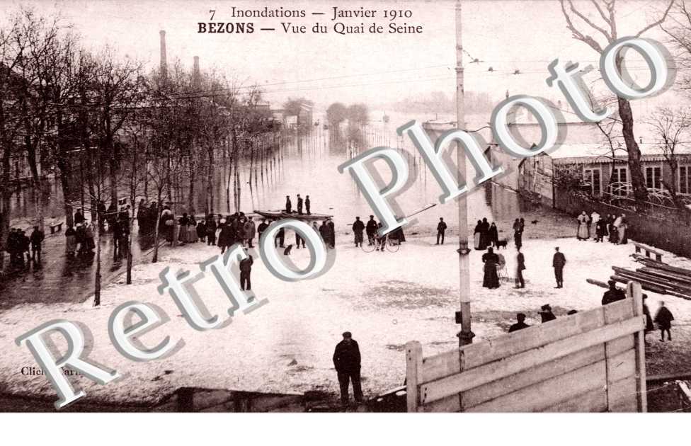 Inondations 1910, Vue du Quai de Seine