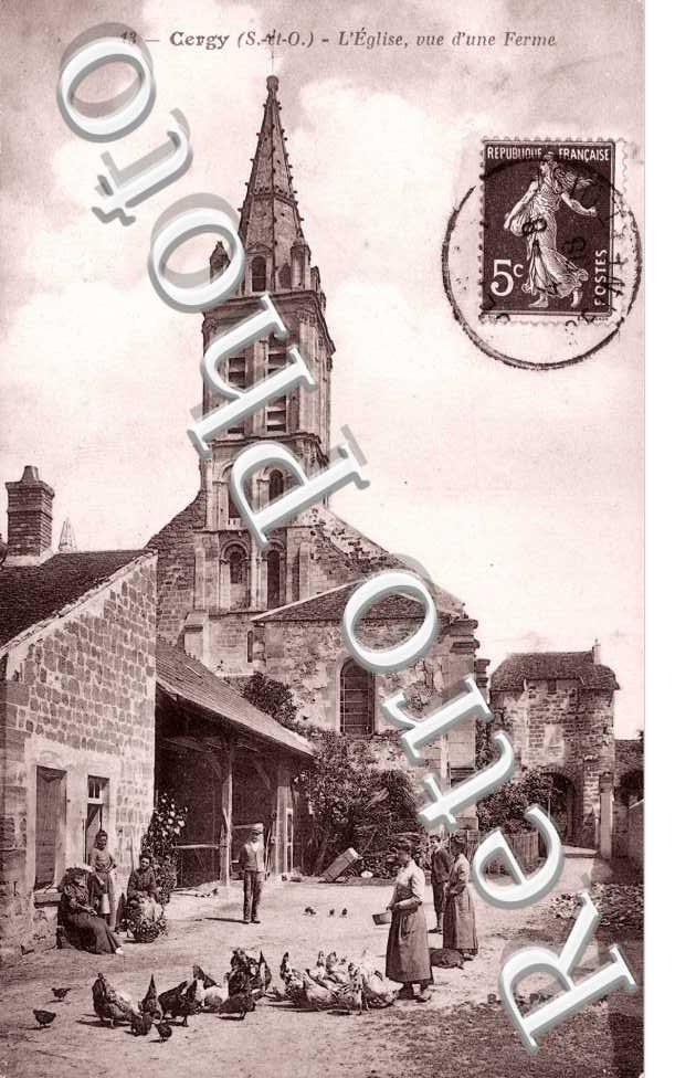 l'eglise, vue d'une ferme