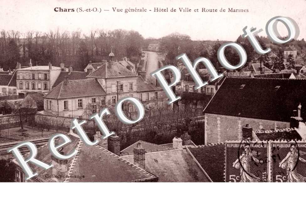 Vue generale, Hotel de Ville et Route de Marines