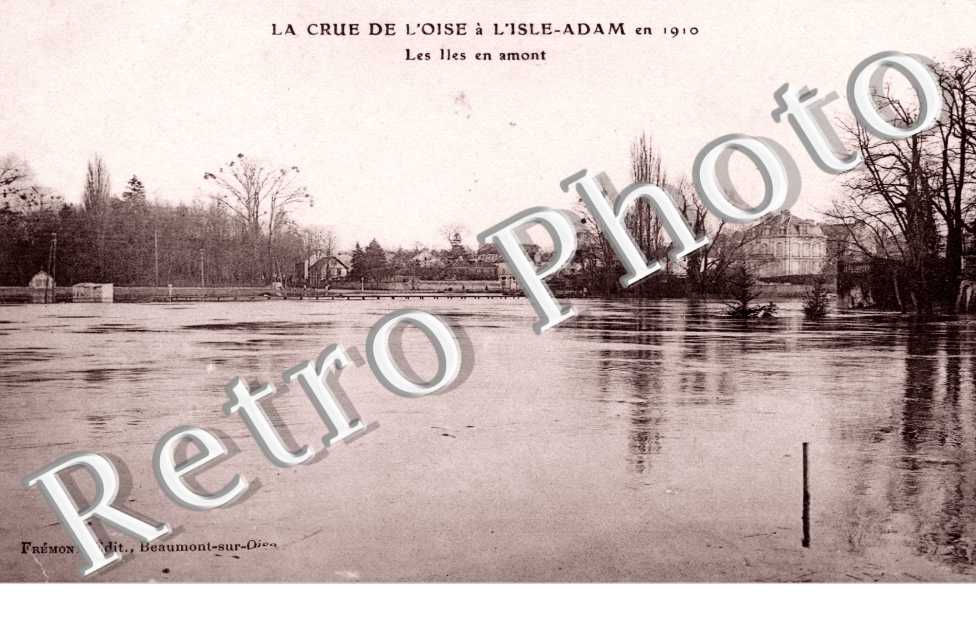 la crue de l'Oise en 1910 Les iles en amont