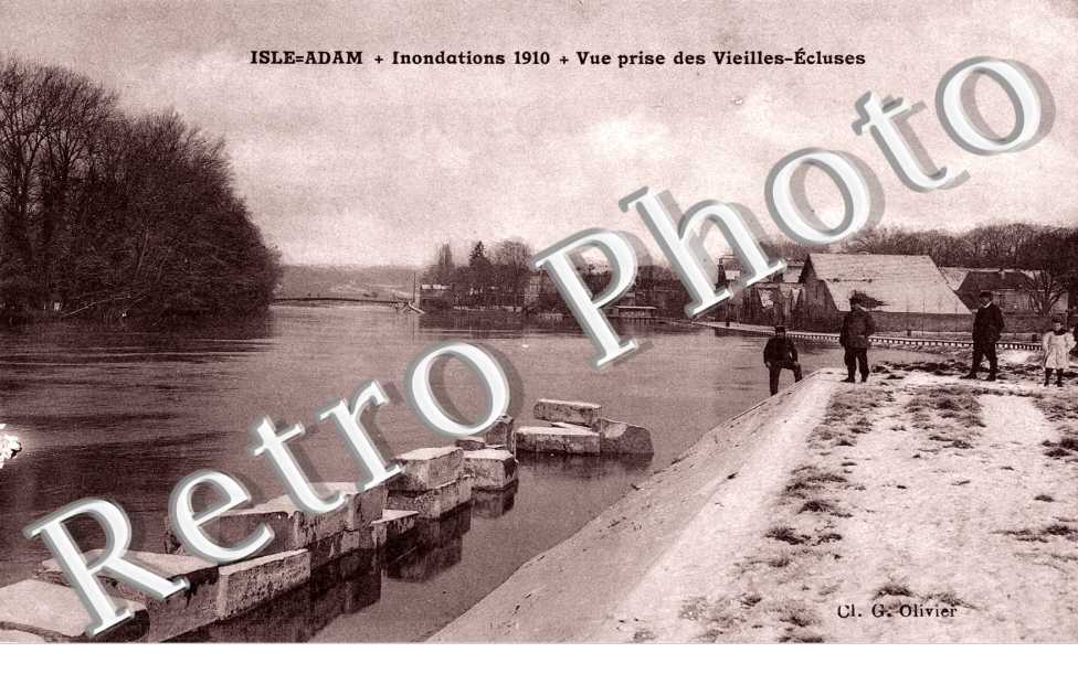 Inondations 1910 Vue prise des vieilles ecluses
