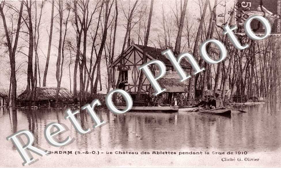Le chateau des Ablettes pendant la crue de 1910