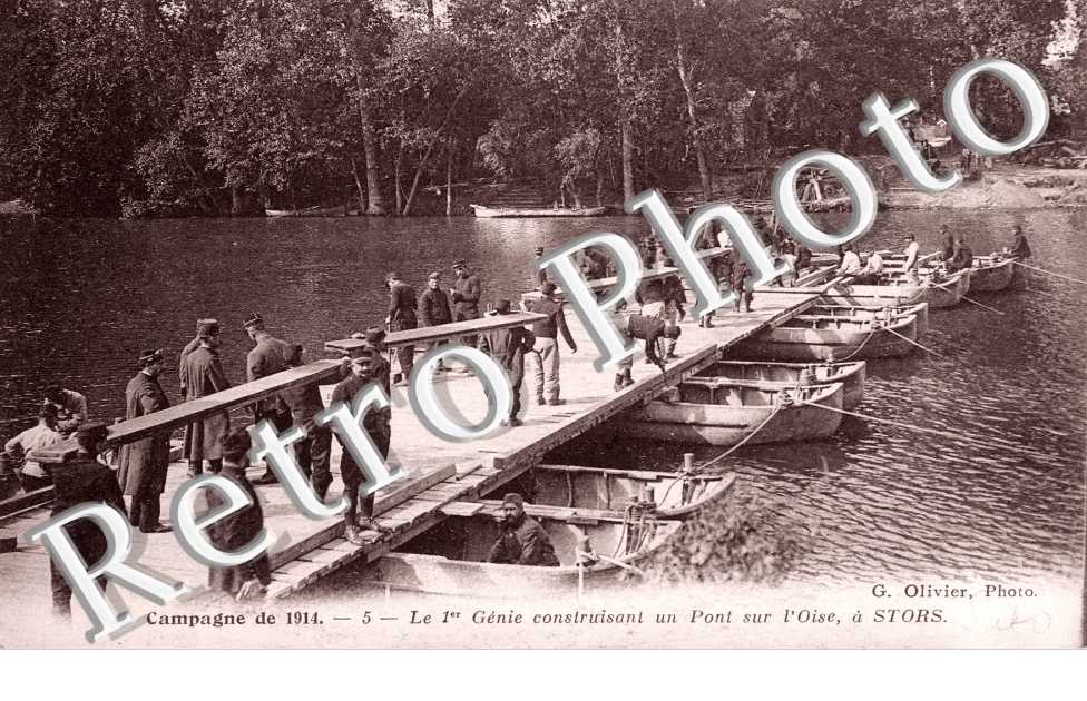Le 1er Genie construisant un Pont sur l'Oise