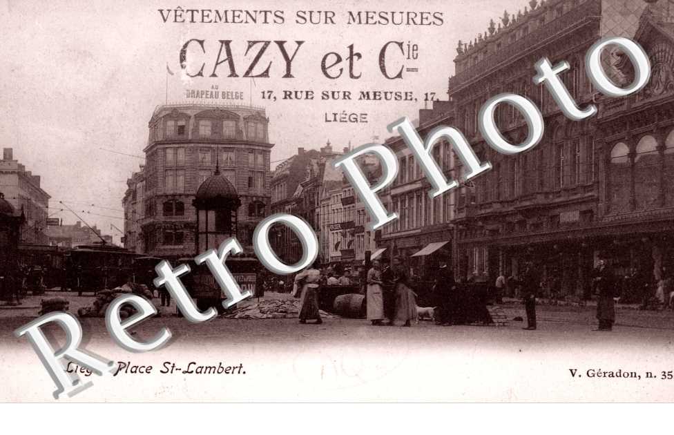 Place Saint Lambert, publicite Vetements et Chaussures Cazy et Cie