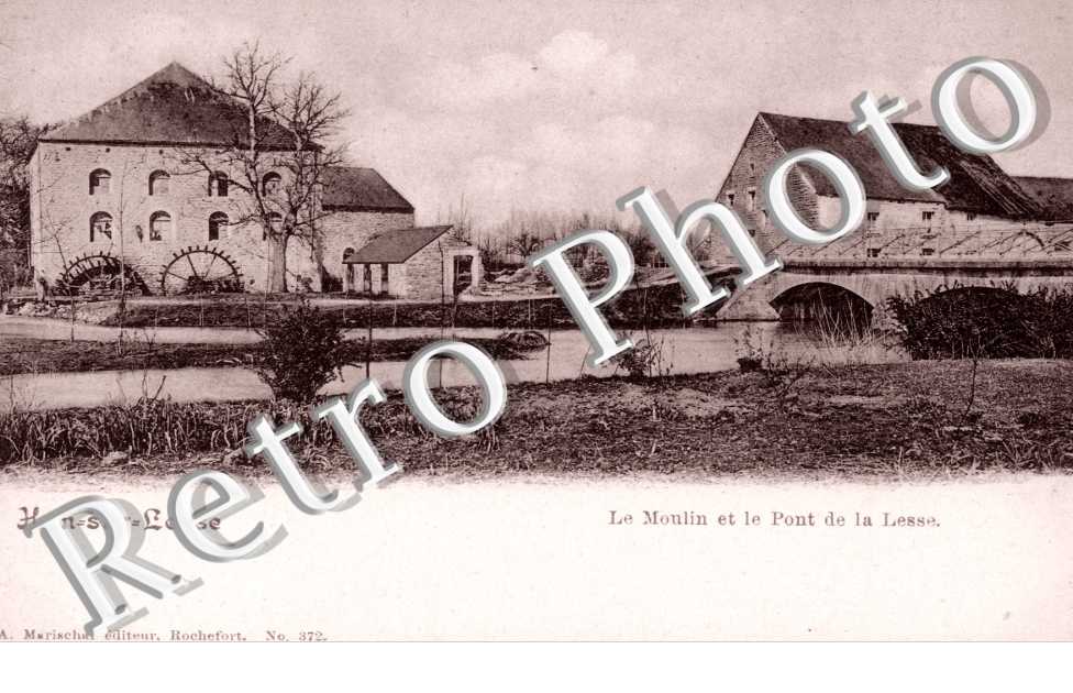 le moulin et le pont de la Lesse