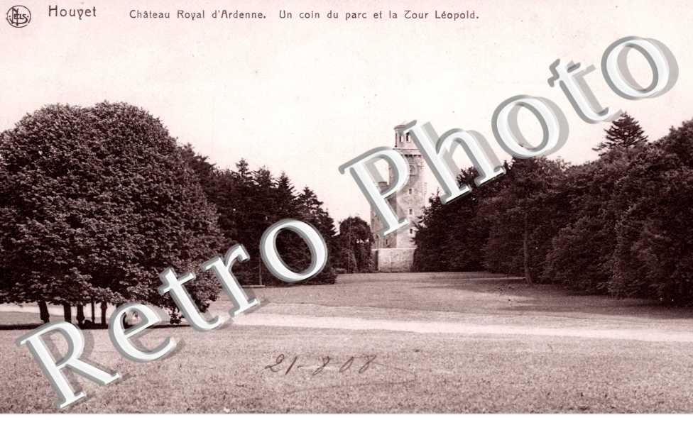chateau royal d'Ardenne, un coin du parc et la tour Leopold