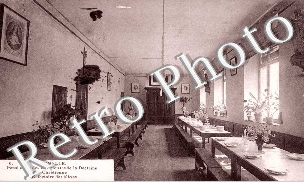 pensionnat des religieuses de la doctrine chretienne, refectoire des eleves