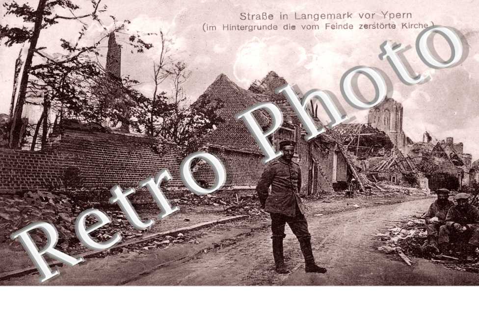 Strasse in Langemarck vor Yperm