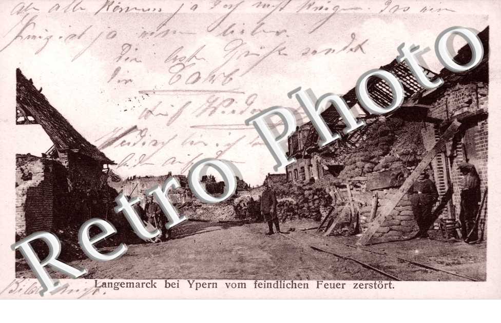 Langemarck bei Yperm vom Feindlichen Feuer zerstort