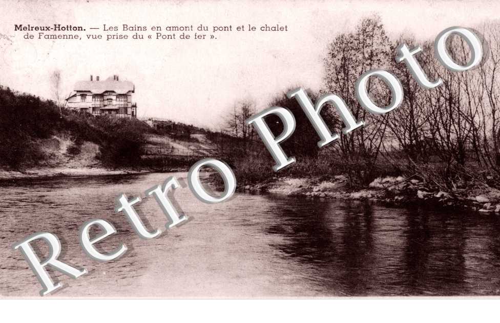 Les bains en amont du pont  et le Chalet de Famenne