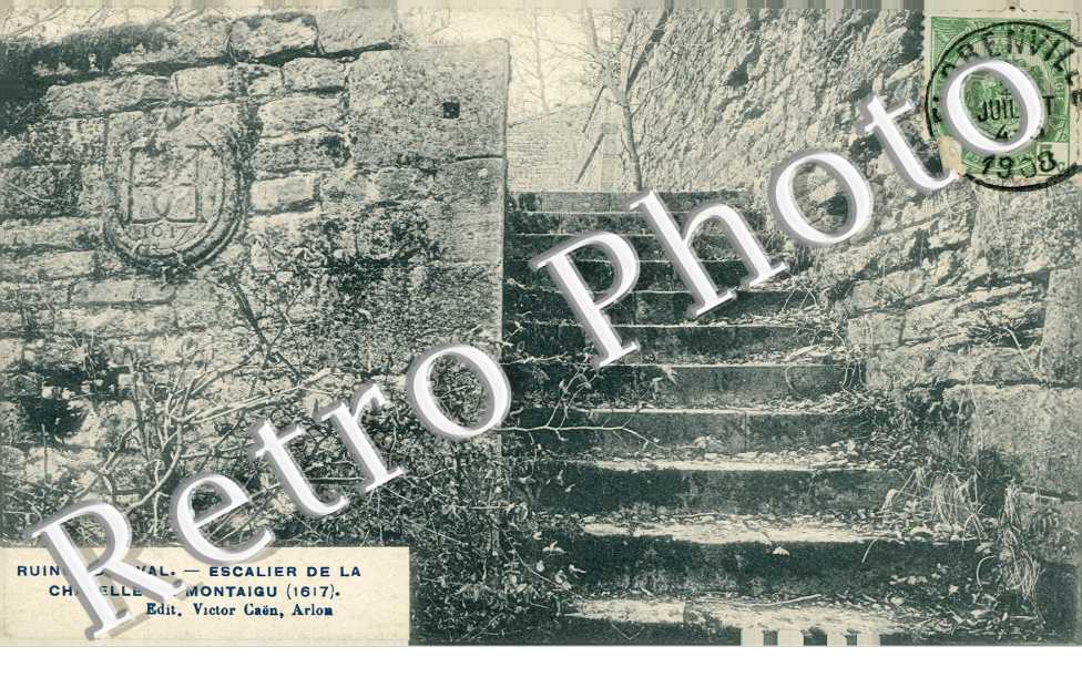 Ruines , escalier de la Chapelle de Montaigu