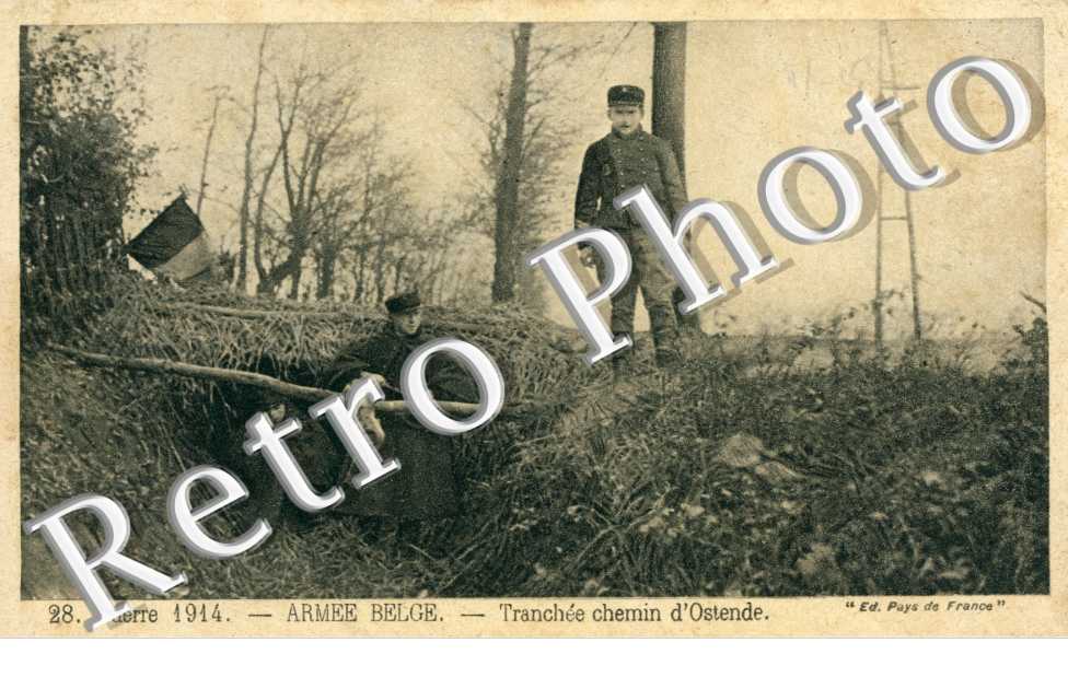 Armee belge - tranchee chemin d'Ostende