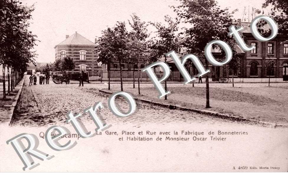la gare, place et rue avec la fabrique de Bonneteries