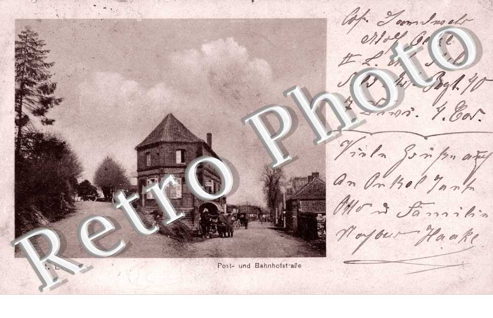 a droite la rue de Croisilles - a gauche l'impasse de la Gare, actuelle rue de la Montagne - Post und Bahnhofstrasse
