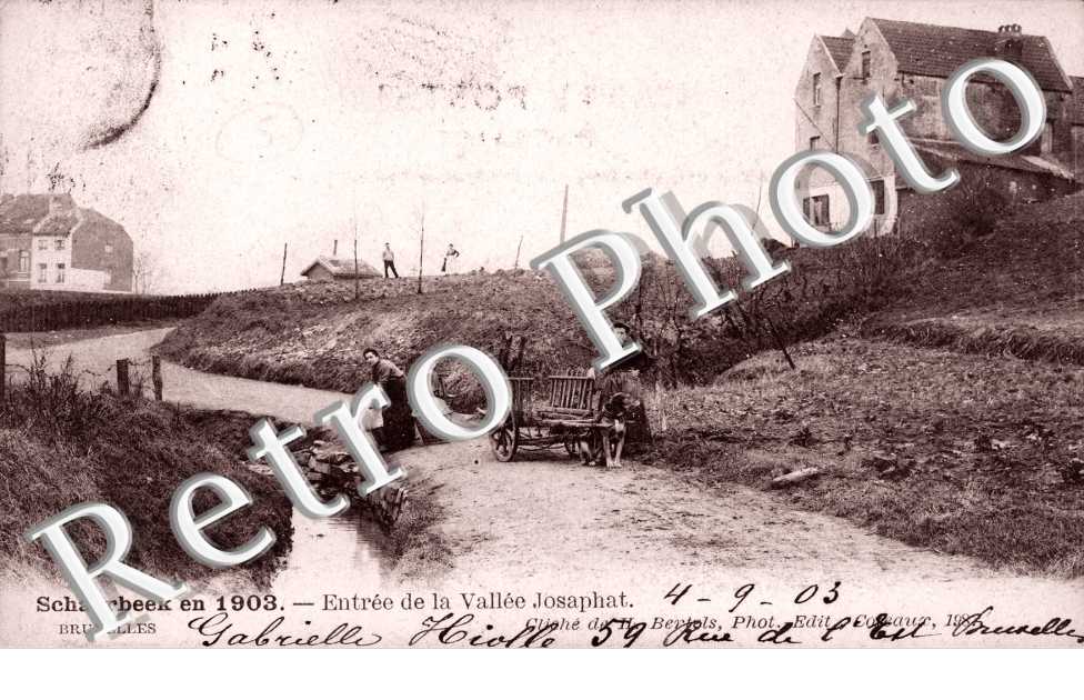 Attelage de chien, Entree de la Vallee Josaphat