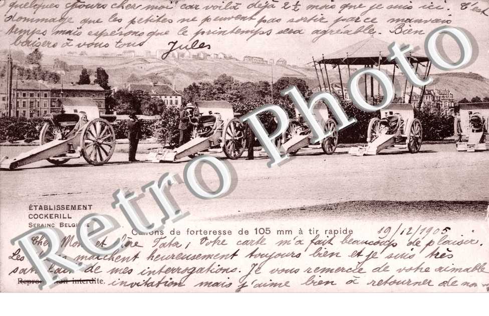 Canons de Forteresse - Etablissement Cockerill