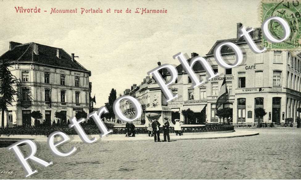 monument Portaels et rue de l'Harmonie