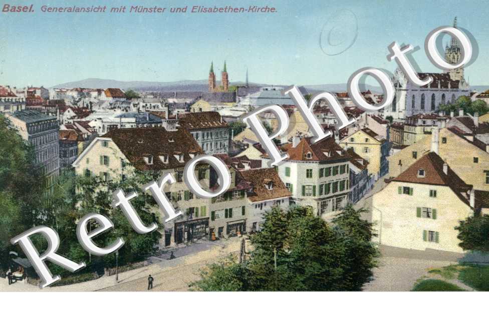 Generalansicht mit Munster und Elibethen-Kirche. Vue generale avec cathedrale et eglise elibethen