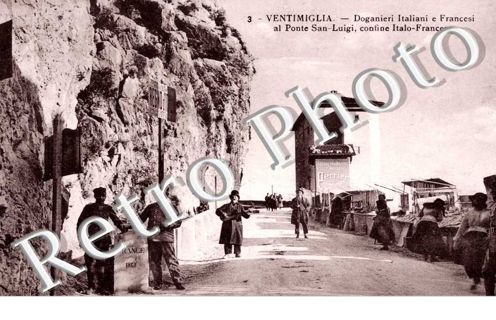 Doganieri Italiani e Francesi al Ponte San Luigi, confine Italo-francese