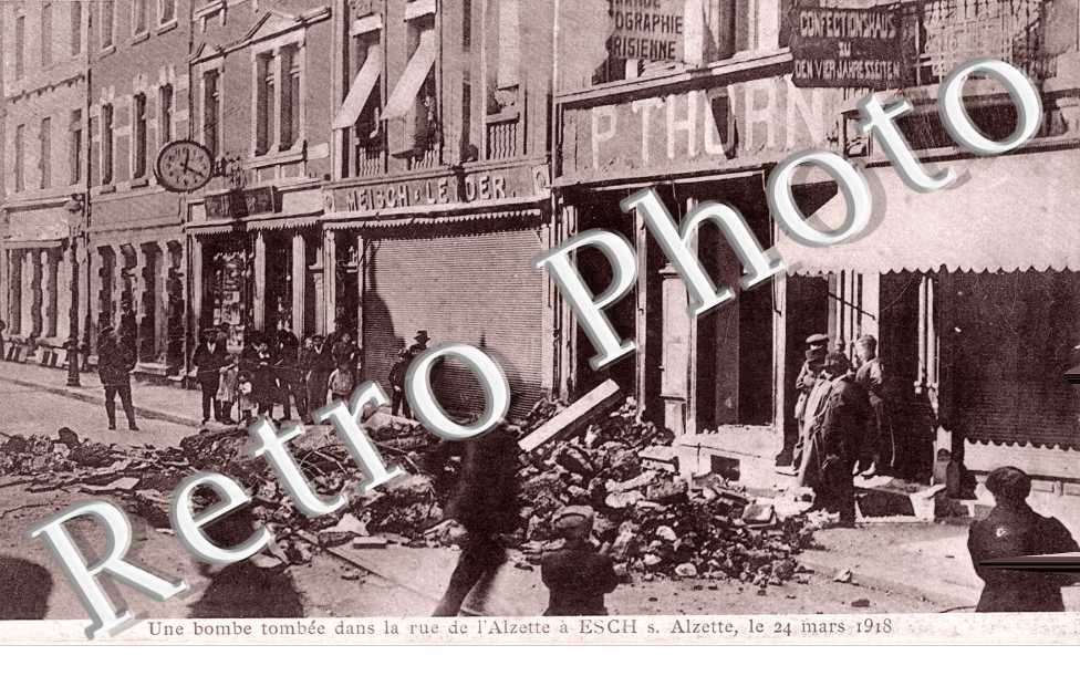 Une bombe tombee dans la rue de l'Alzette a ESCH le 24 mars 1918