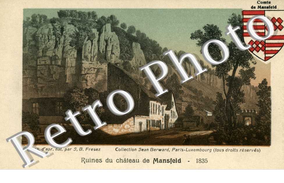 RUines du chateau de Mansfeld  -  1835