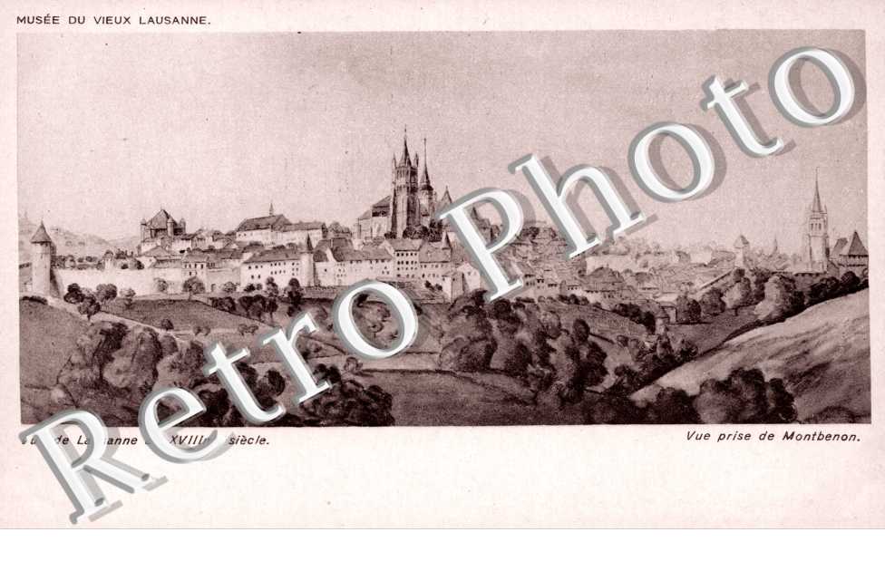 Musee du vieux Lausanne - Vue de  Lausanne au 18e siecle - vue prise de Montbenon