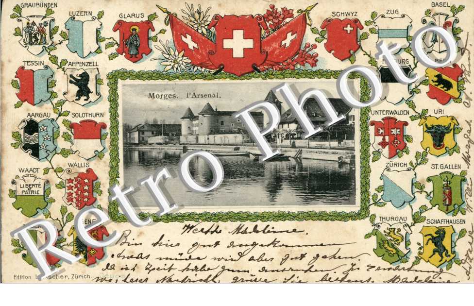 Carte blason-cantons. Morges l'Arsenal