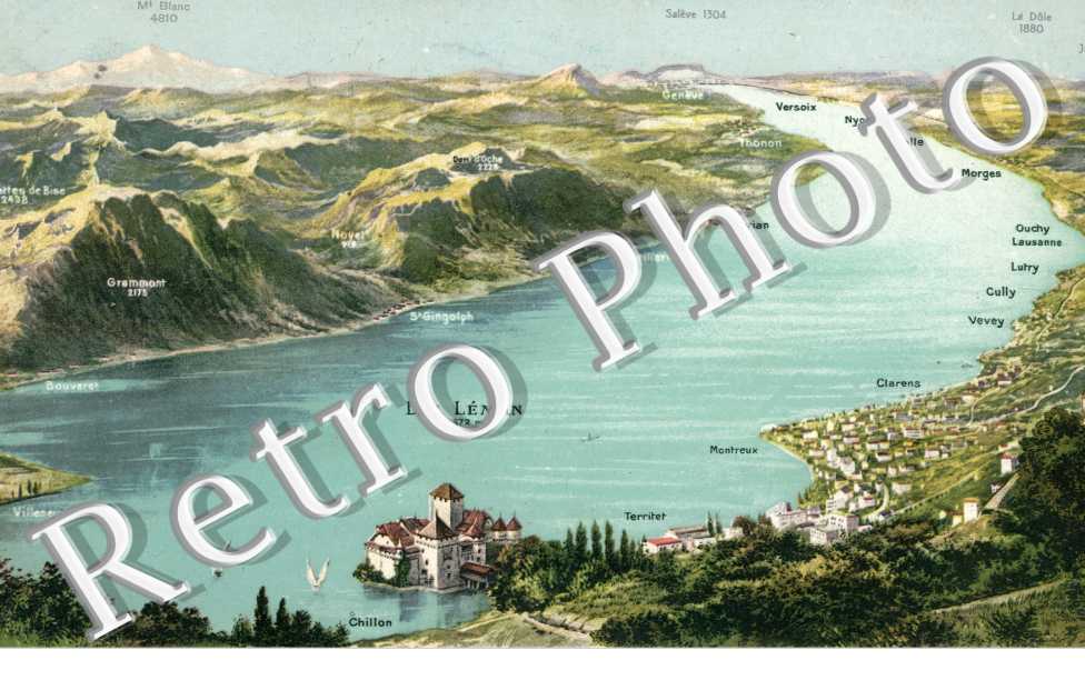 Chillon et panoraman de Leman