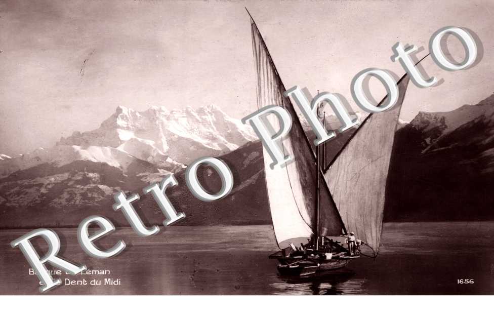 Barque du Leman et la Dent du Midi