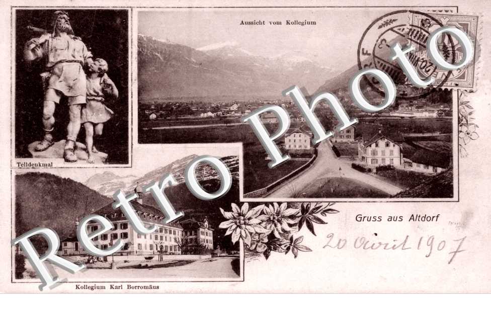 Aussicht vom Kollegium - Kollegium Karl Borromaus - Telldenkmal