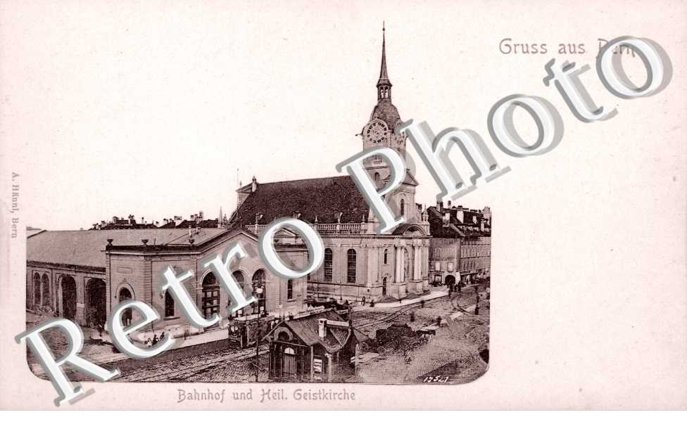 Bahnhof und Heil. Geistkirche, gare et eglise