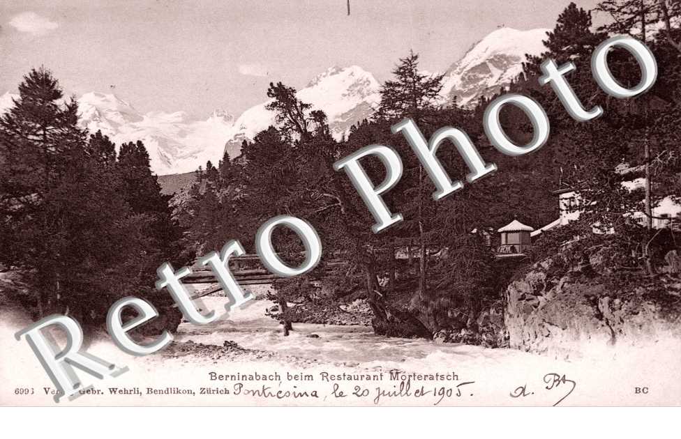 Berninabach beim restaurant Morteratsch