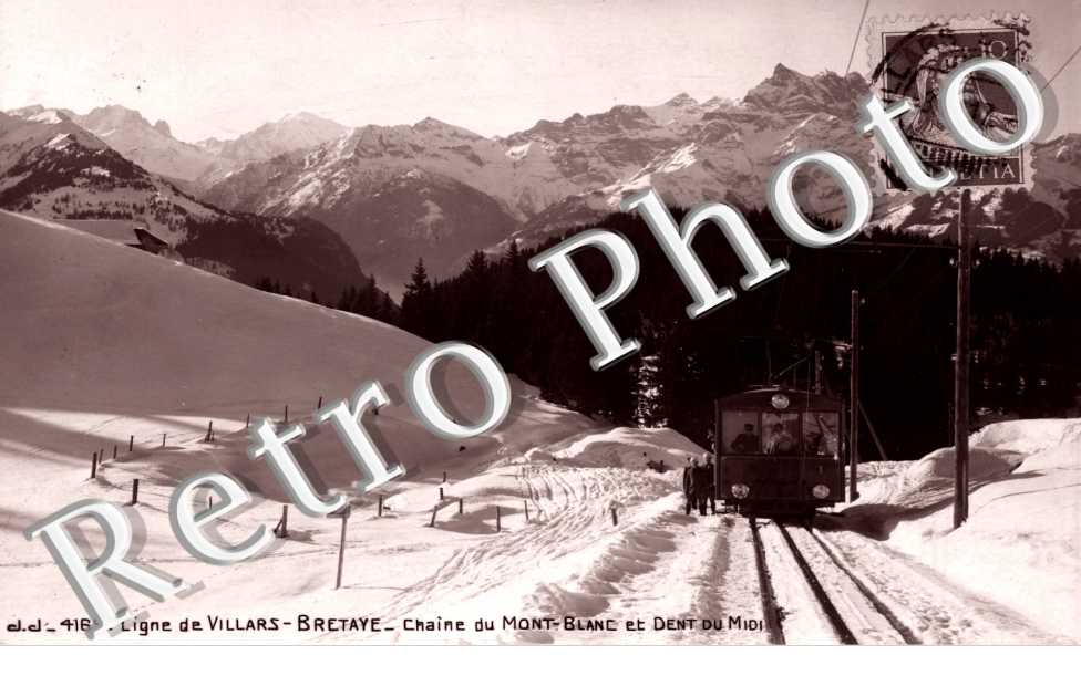 Ligne de Villars-bretaye - chaine du Mont Blanc et Dent du midi