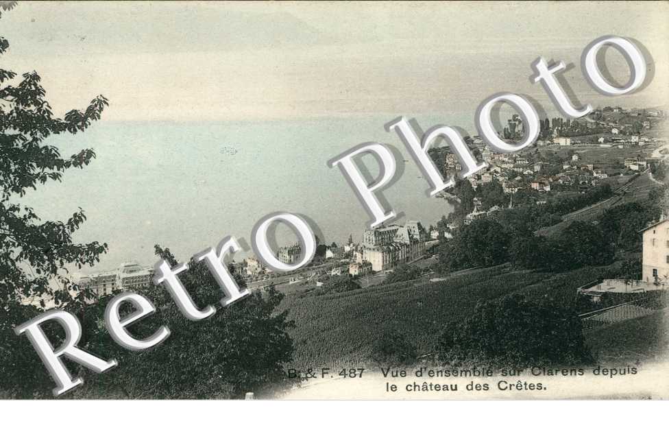 vue d'ensemble sur Clarens depuis le château des Crêtes